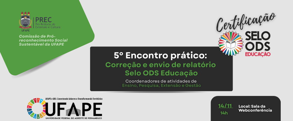 5º Encontro prático:  Correção e envio de relatório  Selo ODS Educação